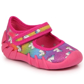 Ballerines fille Befado chaussons velcro licornes roses multicolore Ballerines fille Befado chaussons velcro licornes roses multicolore