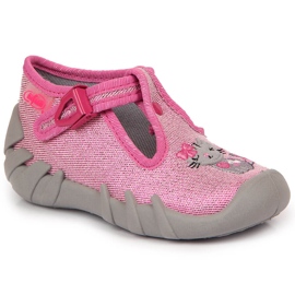 Chaussons filles pour la maternelle rose et gris Befado