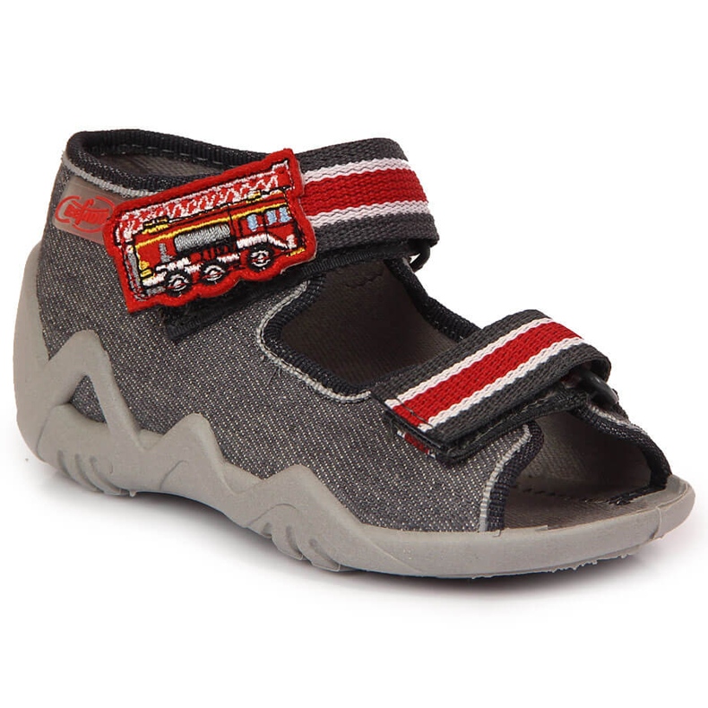Chaussons pour garçons pour la maternelle sur navets Befado gris Chaussons pour garçons pour la maternelle sur navets Befado gris