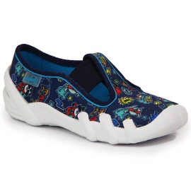 Chaussons garçon pour la maternelle sur les élastiques bleu marine Befado Chaussons garçon pour la maternelle sur les élastiques bleu marine Befado