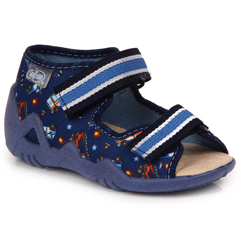 Chaussons enfant pour la maternelle sur navets Befado bleu marine