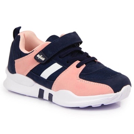 Chaussures de sport fille Grenade Befado avec velcro bleu marine rose