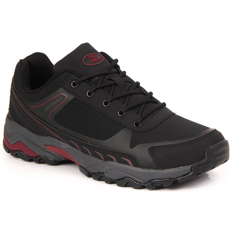 Chaussures de trekking imperméables noires et rouges Atletico homme le noir