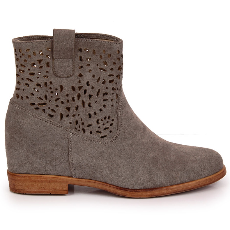 Bottines compensées printemps ajourées femme Filippo gris