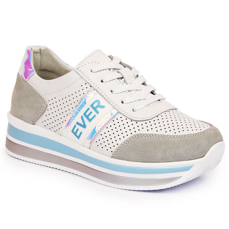 Chaussures en cuir à plateforme holo en blanc Filippo blanche gris Chaussures en cuir à plateforme holo en blanc Filippo blanche gris