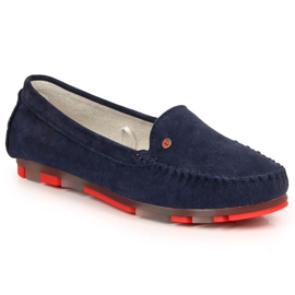 Mocassins en daim bleu marine pour femme Filippo
