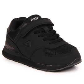Chaussures de sport pour enfants American Club noires avec velcro
