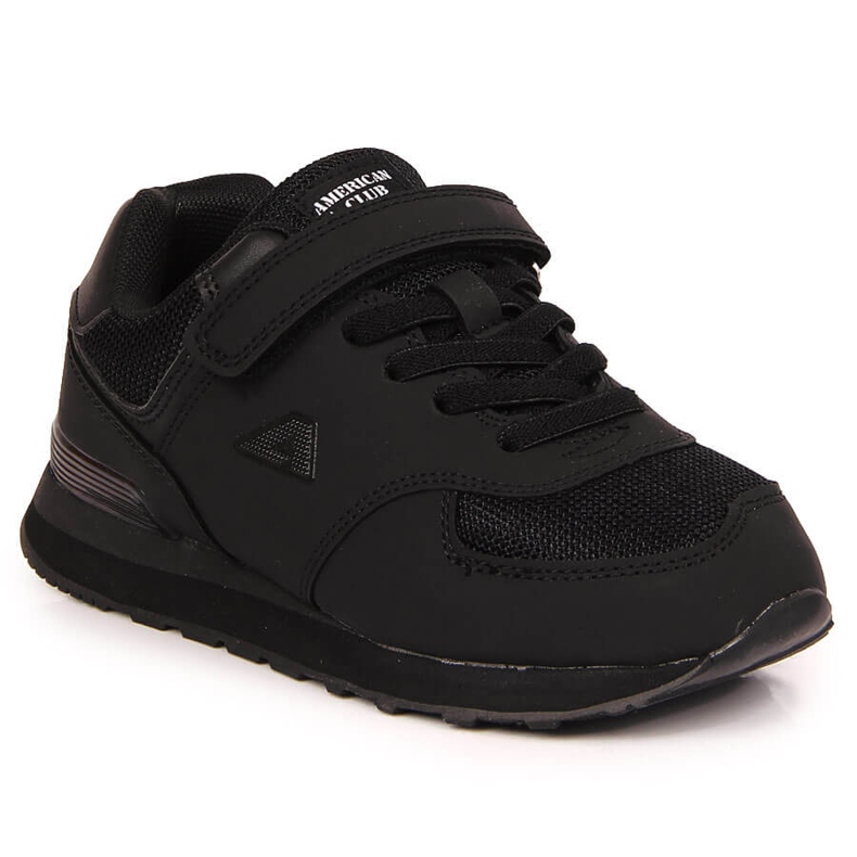 Chaussures de sport pour enfants American Club noires avec velcro le noir