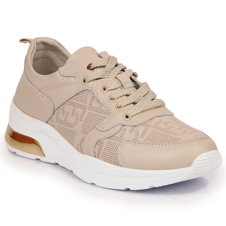 S.Barski Baskets femme en cuir beige S. Barski S.Barski Baskets femme en cuir beige S. Barski