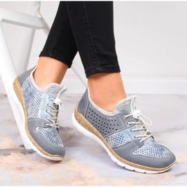 Chaussures femme ajourées bleues Rieker N4255-12
