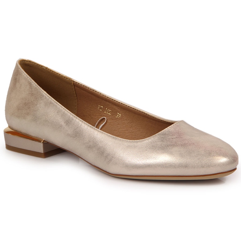 Ballerines dorées à talons femme Sergio Leone d'or