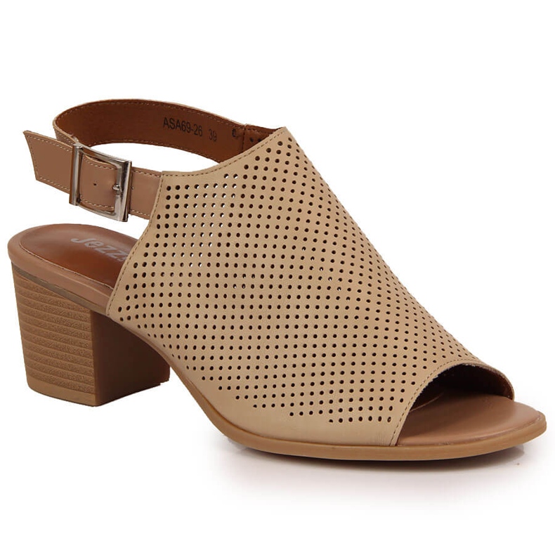 Sandales femme, ajourées, beige Jezzi