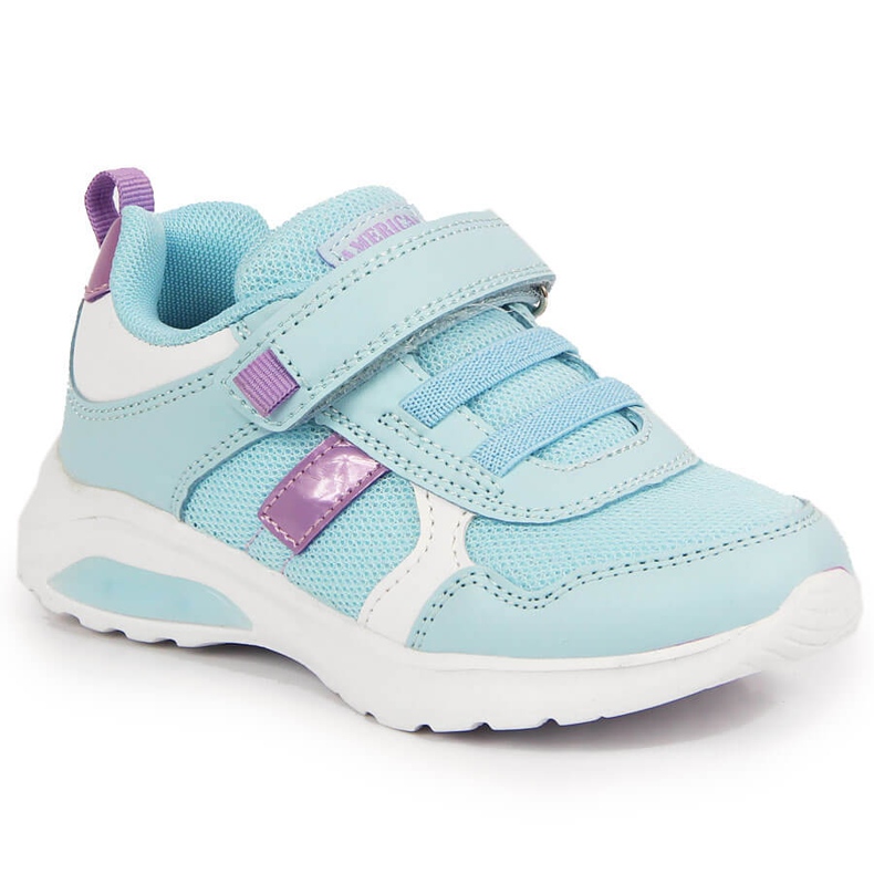 Chaussures de sport pour filles avec velcro bleu American Club
