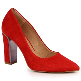 Escarpins cuir velours sur tige Juma rouge