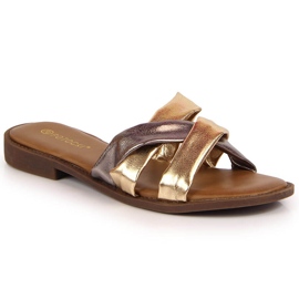 Chaussons plats dorés Potocki femme