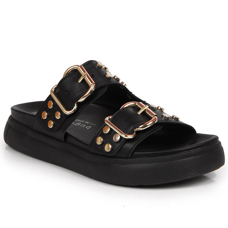 Chaussons pour femmes avec rivets noirs Bugatti JJ253070 le noir