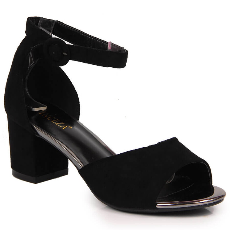 Sandales noires pour femmes Vinceza sur le poteau le noir Sandales noires pour femmes Vinceza sur le poteau le noir