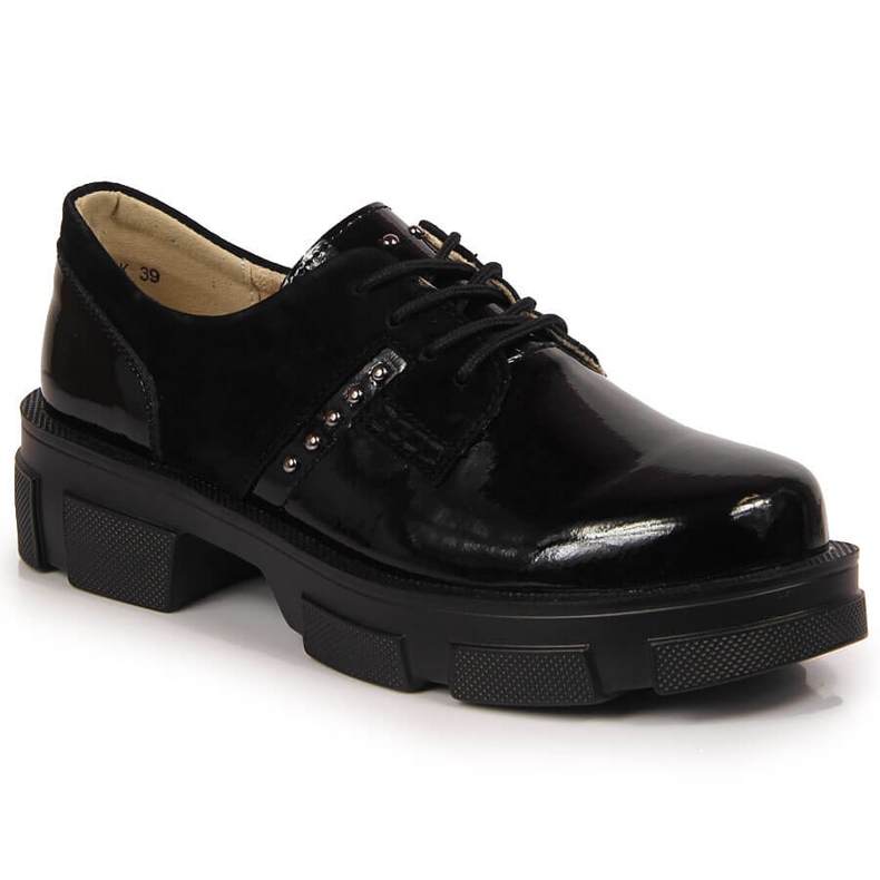 Chaussures femme en cuir verni noir Filippo le noir