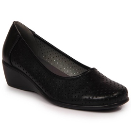 Chaussures compensées ajourées femme, noir Jezzi le noir