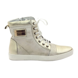 Baskets en cuir hautes dorées Nikopol 522 blanc multicolore