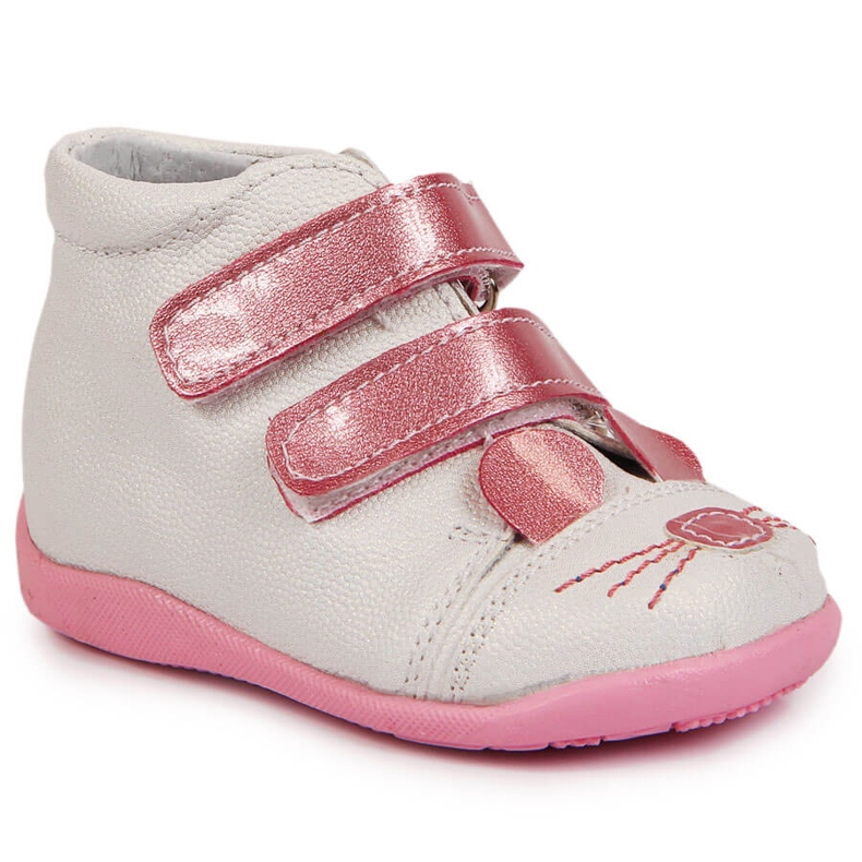 Chaussures velcro blanches pour filles Kornecki 6774 rose Chaussures velcro blanches pour filles Kornecki 6774 rose