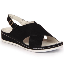 Sandales confortables pour femmes, noires Vinceza