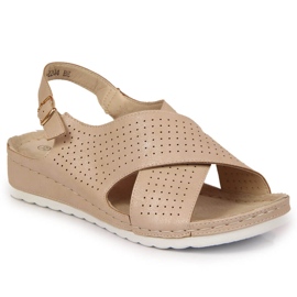Sandales confortables pour femmes, beige Vinceza