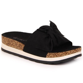 Chaussons pour femme avec nœud plateforme Vinceza noir