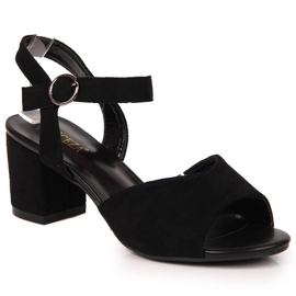 Sandales pour femmes sur le poteau en daim Vinceza noir le noir