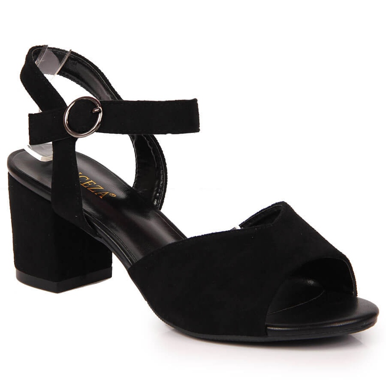 Sandales pour femmes sur le poteau en daim Vinceza noir le noir