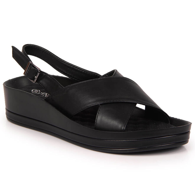 Sandales pour femmes Vinceza noires à talon compensé le noir Sandales pour femmes Vinceza noires à talon compensé le noir