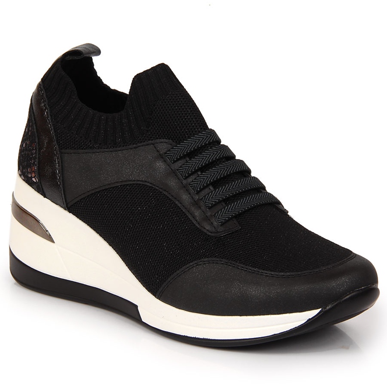 Chaussures compensées noires pour femmes, à enfiler noires Artiker le noir