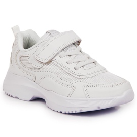 Chaussures de sport pour enfants blanches à velcro American Club