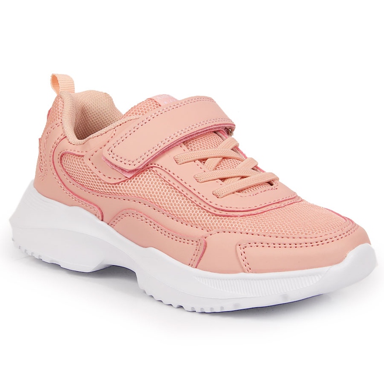 Chaussures de sport fille American Club roses à scratch