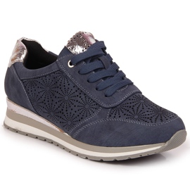 Baskets Jezzi bleues en daim, femmes