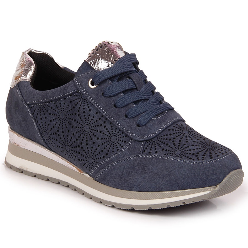Baskets Jezzi bleues en daim, femmes