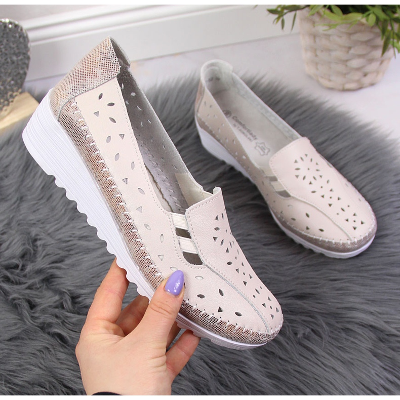 Chaussures confortables en cuir pour femme, beige T.Sokolski Chaussures confortables en cuir pour femme, beige T.Sokolski