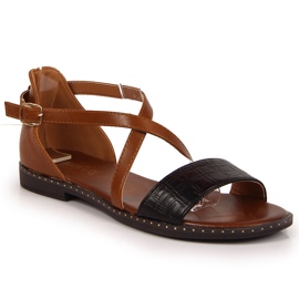 Sandales femme, Romanes, marron et noir Jezzi brun