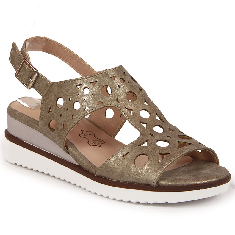 Sandales compensées femme Jezzi d'or