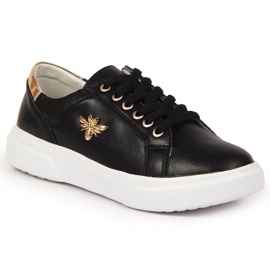 Chaussures femme en cuir à plateforme Vinceza noire