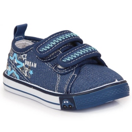 Baskets Atletico bleu velcro garçon bleu marine