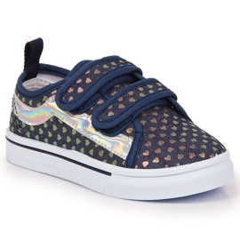 Baskets pour fille avec velcro et cœurs bleu marine Atletico Baskets pour fille avec velcro et cœurs bleu marine Atletico