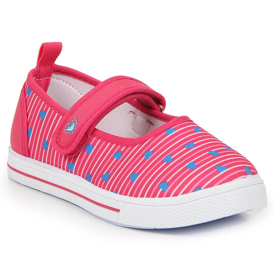 Baskets ballerines fille avec velcro Atletico rose KeeShoes