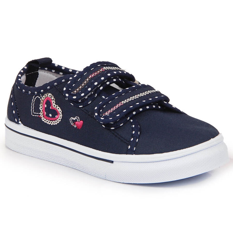 Baskets velcro bleu marine Atletico fille