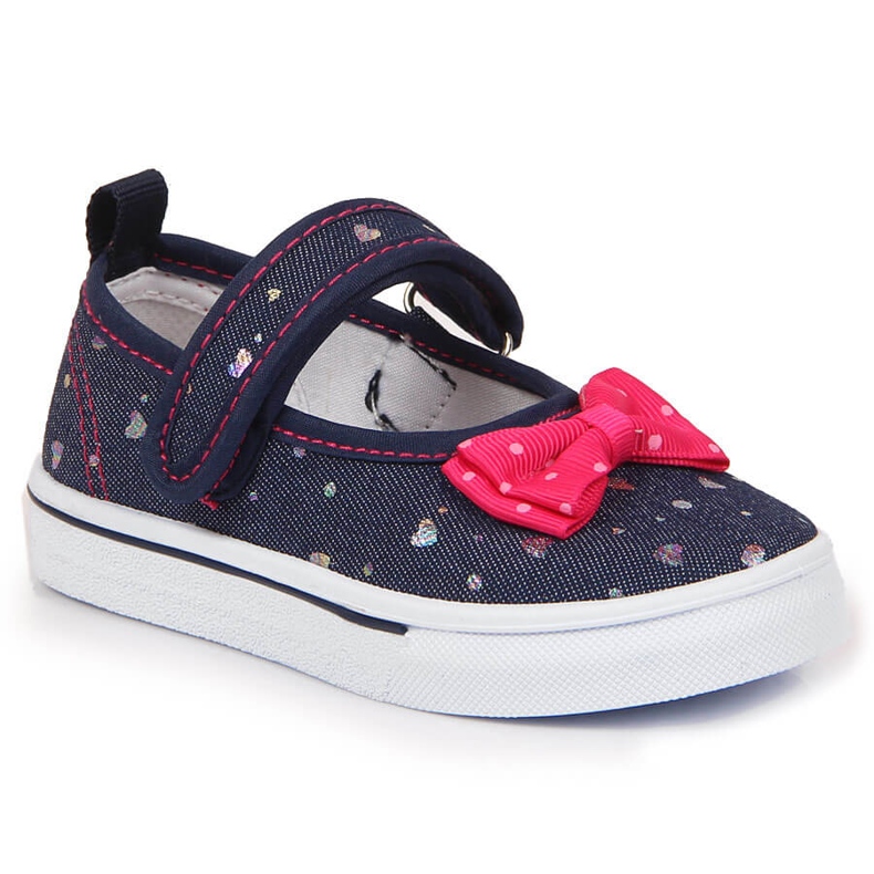 Ballerines fille à scratch Atletico bleu marine