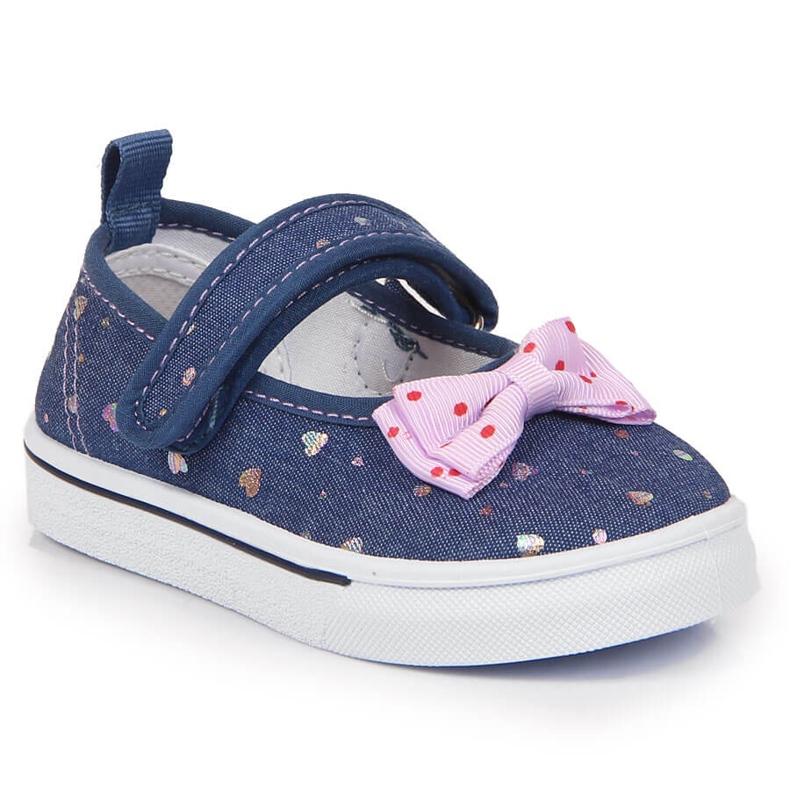 Ballerines fille avec velcro et nœud Atletico bleu marin bleu Ballerines fille avec velcro et nœud Atletico bleu marin bleu