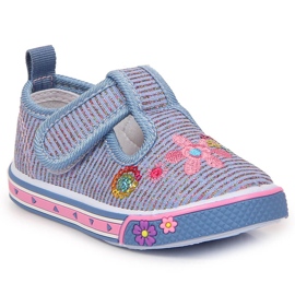 Baskets velcro bleues Atletico pour fille