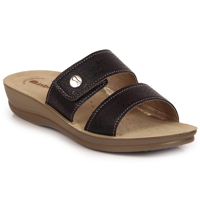 Chaussons velcro noirs femme Inblu noirs le noir