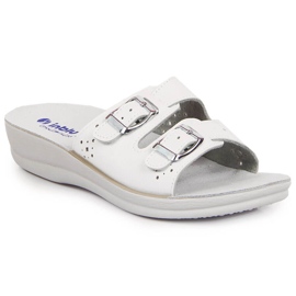 Chaussons compensés sanitaires Inblu blancs femme