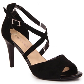 Sandales noires pour femmes Sergio Leone sur un talon haut